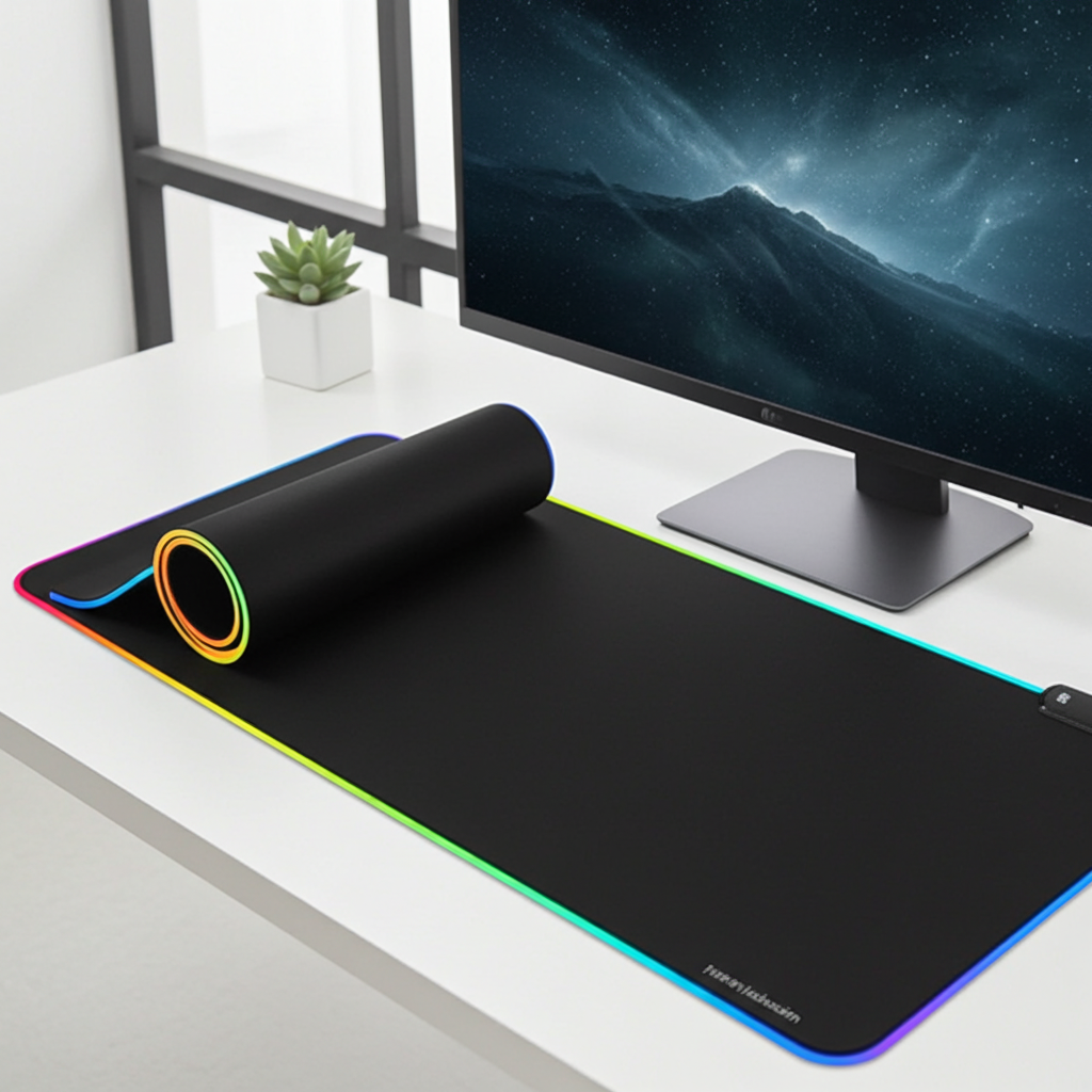 Symphony RGB Luminous Gaming Mouse Pad – LED Backlit Desk Mat, Anti-Slip, Extended, Smooth Surface for PC & Laptop