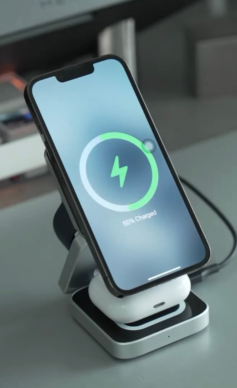 3 in 1 MagSafe Wireless Charging Station for iPhone, Apple Watch & AirPods