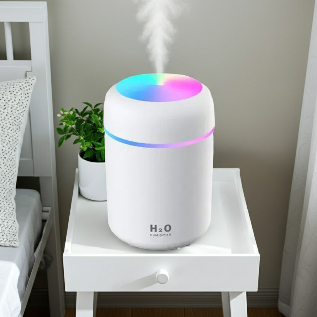 Mini USB Air Humidifier – Portable Silent Mist Diffuser with LED Night Light for Home, Office & Travel