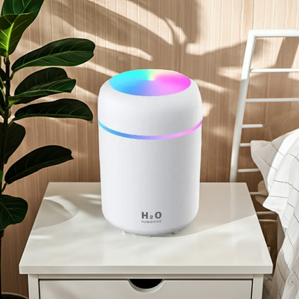 Mini USB Air Humidifier – Portable Silent Mist Diffuser with LED Night Light for Home, Office & Travel