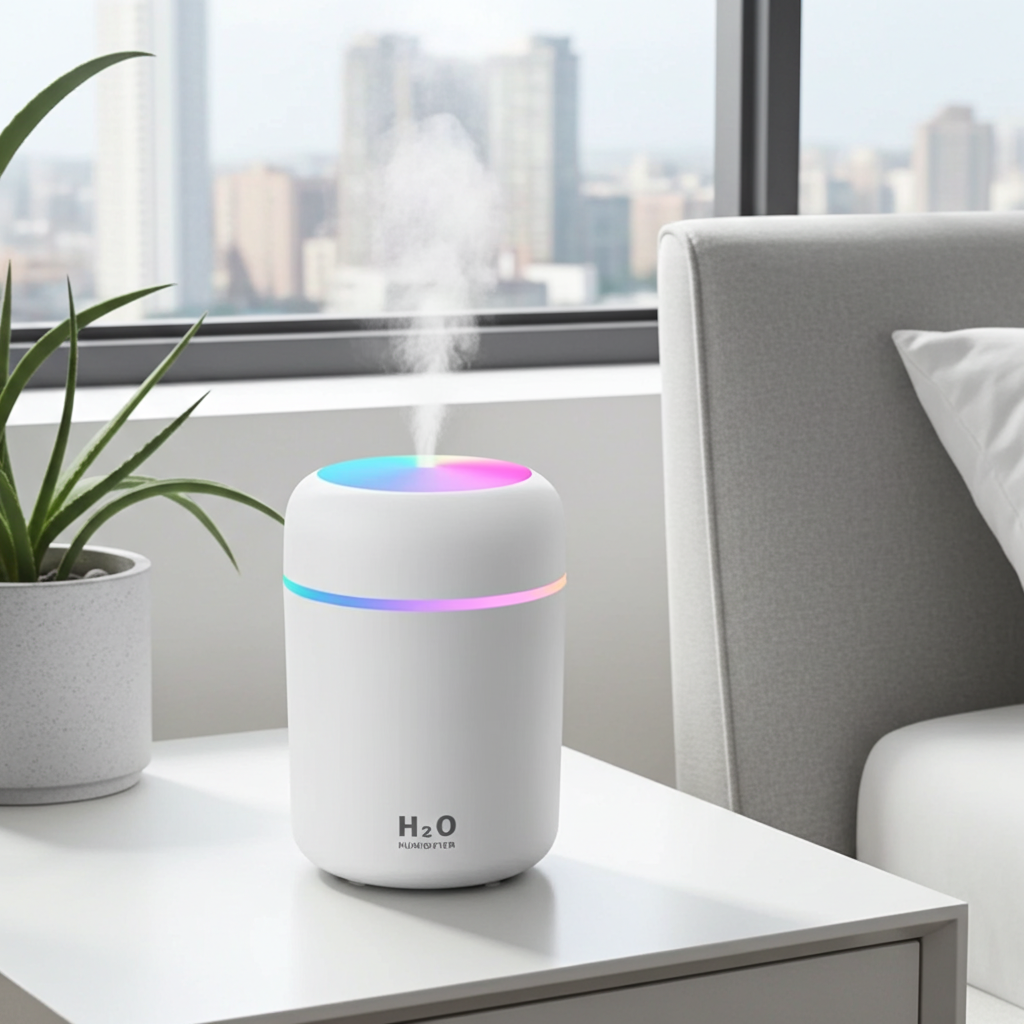 Mini USB Air Humidifier – Portable Silent Mist Diffuser with LED Night Light for Home, Office & Travel