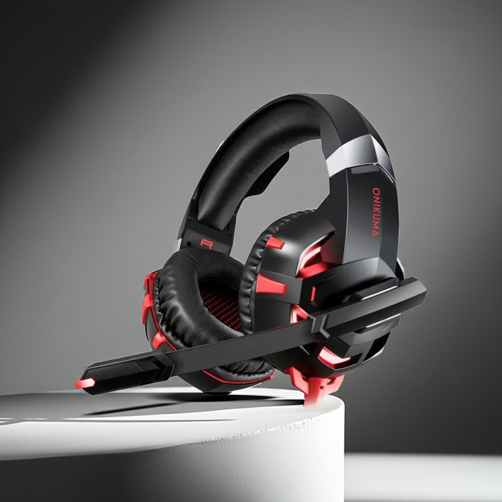 Pro Gaming Headset with Noise Cancelling Microphone – RGB Surround Sound Headphones for PC, PS5, Xbox & Mobile – Comfortable Over-Ear Design