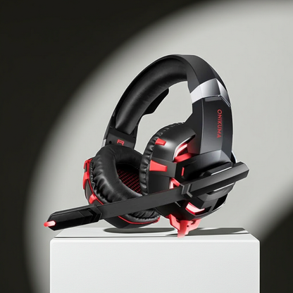 Pro Gaming Headset with Noise Cancelling Microphone – RGB Surround Sound Headphones for PC, PS5, Xbox & Mobile – Comfortable Over-Ear Design