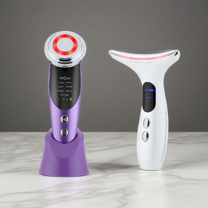 2-in-1 LED Face & Eye Care Massager Set – Red Blue Light Therapy, Skin Refreshing & Relaxing Beauty Device