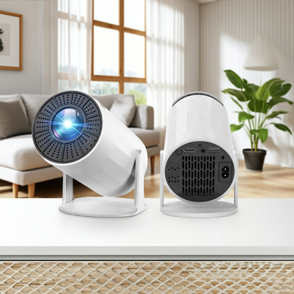 HY300 4K Portable Mini Projector with Wi-Fi & Bluetooth for Home Theater