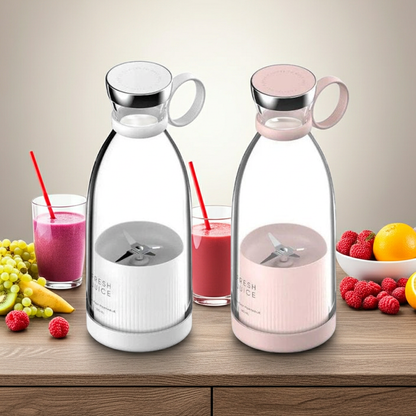 Wireless 4 Blades Juicer – Portable Electric Fruit & Vegetable Blender, USB Rechargeable Smoothie Maker