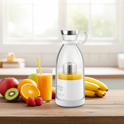 Wireless 4 Blades Juicer – Portable Electric Fruit & Vegetable Blender, USB Rechargeable Smoothie Maker