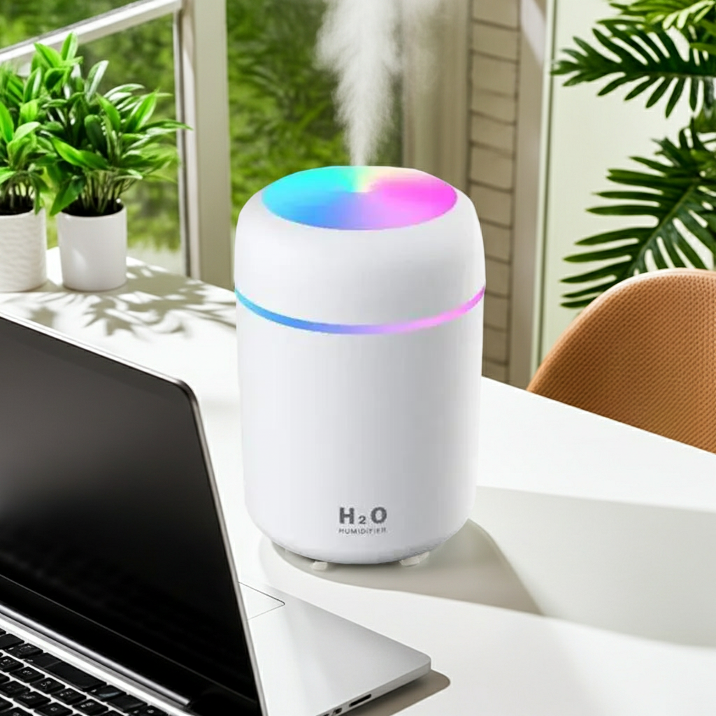 Mini USB Air Humidifier – Portable Silent Mist Diffuser with LED Night Light for Home, Office & Travel