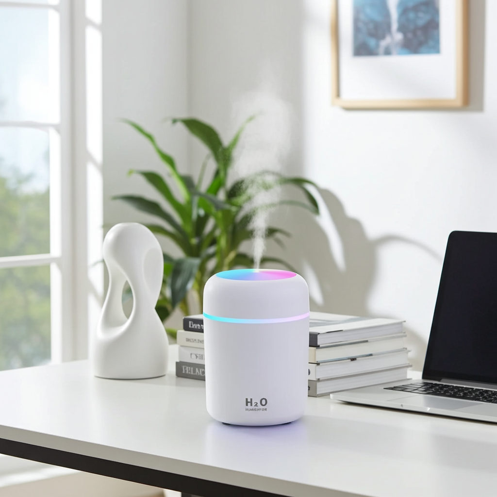 Mini USB Air Humidifier – Portable Silent Mist Diffuser with LED Night Light for Home, Office & Travel