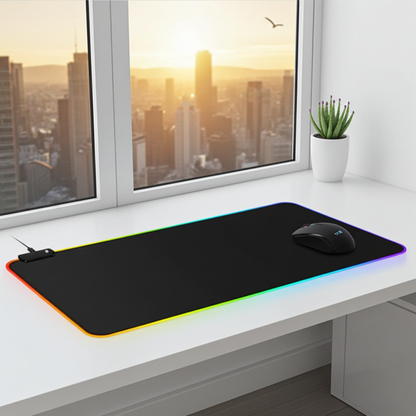 Symphony RGB Luminous Gaming Mouse Pad – LED Backlit Desk Mat, Anti-Slip, Extended, Smooth Surface for PC & Laptop