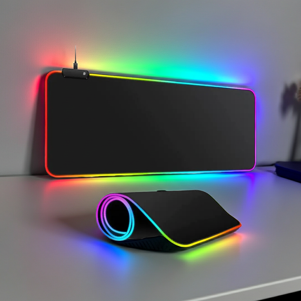 RGB Gaming Mouse Pad – Large Waterproof LED Mouse Pad with 14 Lighting Modes, Anti-Slip Rubber Base & Smooth Surface for PC, Laptop & Gamer Setup