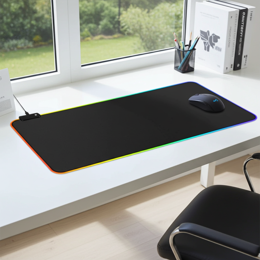 RGB Gaming Mouse Pad – Large Waterproof LED Mouse Pad with 14 Lighting Modes, Anti-Slip Rubber Base & Smooth Surface for PC, Laptop & Gamer Setup