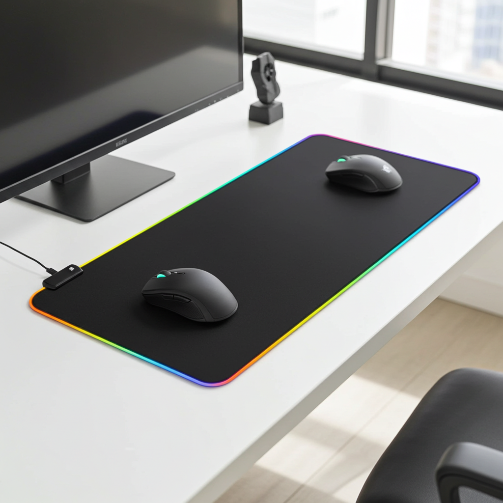 RGB Gaming Mouse Pad – Large Waterproof LED Mouse Pad with 14 Lighting Modes, Anti-Slip Rubber Base & Smooth Surface for PC, Laptop & Gamer Setup