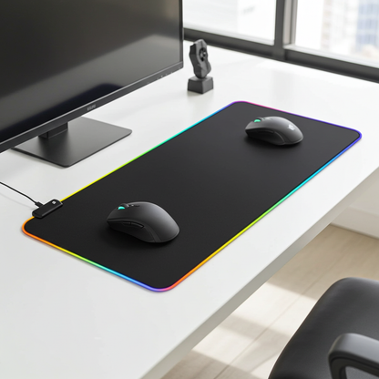 RGB Gaming Mouse Pad – Large Waterproof LED Mouse Pad with 14 Lighting Modes, Anti-Slip Rubber Base & Smooth Surface for PC, Laptop & Gamer Setup